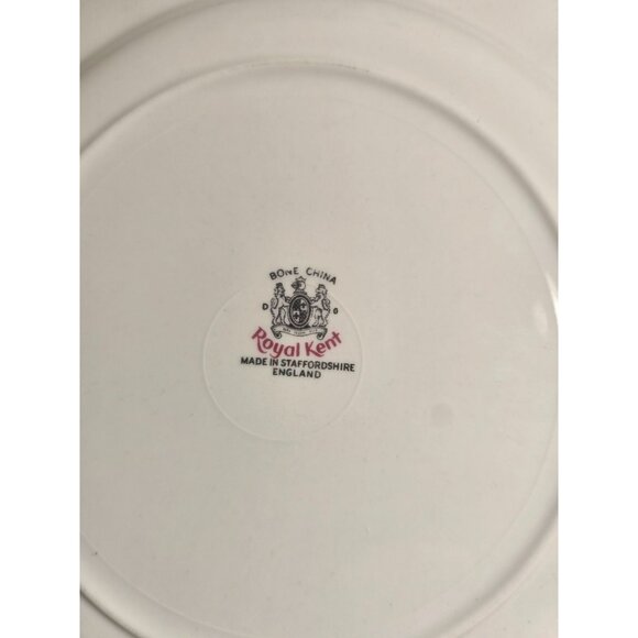 Vintage Royal Kent Bone China Staffordshire England Salad Plate Violets Floral - Picture 5 of 6